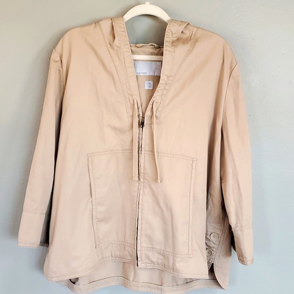 Old Navy Jackets & Blazers - Old Navy women's zipped, hooded poncho jacket. Tan, XL/XXL